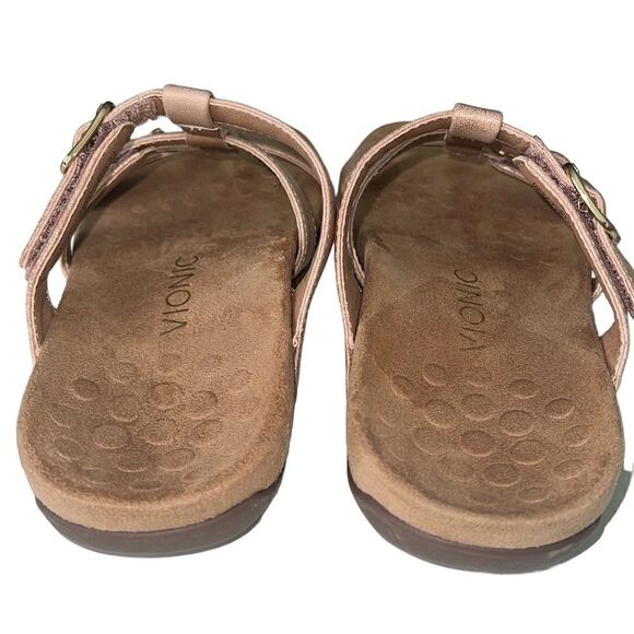 Vionic Misa Rose Gold Triple Adjustable Slip On Sandals Size 7 - Picture 3 of 11